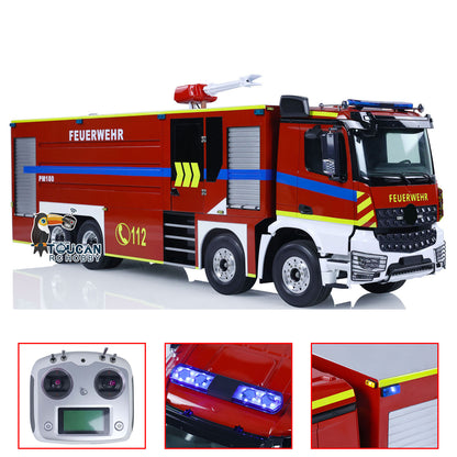 TOUCAN RC HOBBY 8x4 1/14 RC Fire Fighting Truck Remote Controlled Sprinkler Vehicles Sounds Painted Assembled DIY