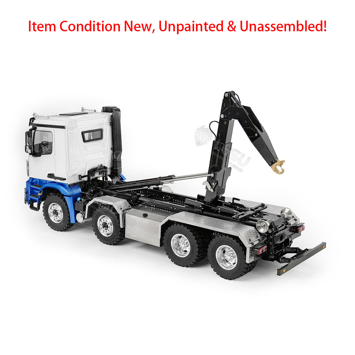 TOUCAN RC HOBBY LESU Z0088 1/14 8x8 Metal Roll Off RC Hydraulic Dump Truck with Folding Hook Lift 3 Speed Transmission Differential Lock Sound Light