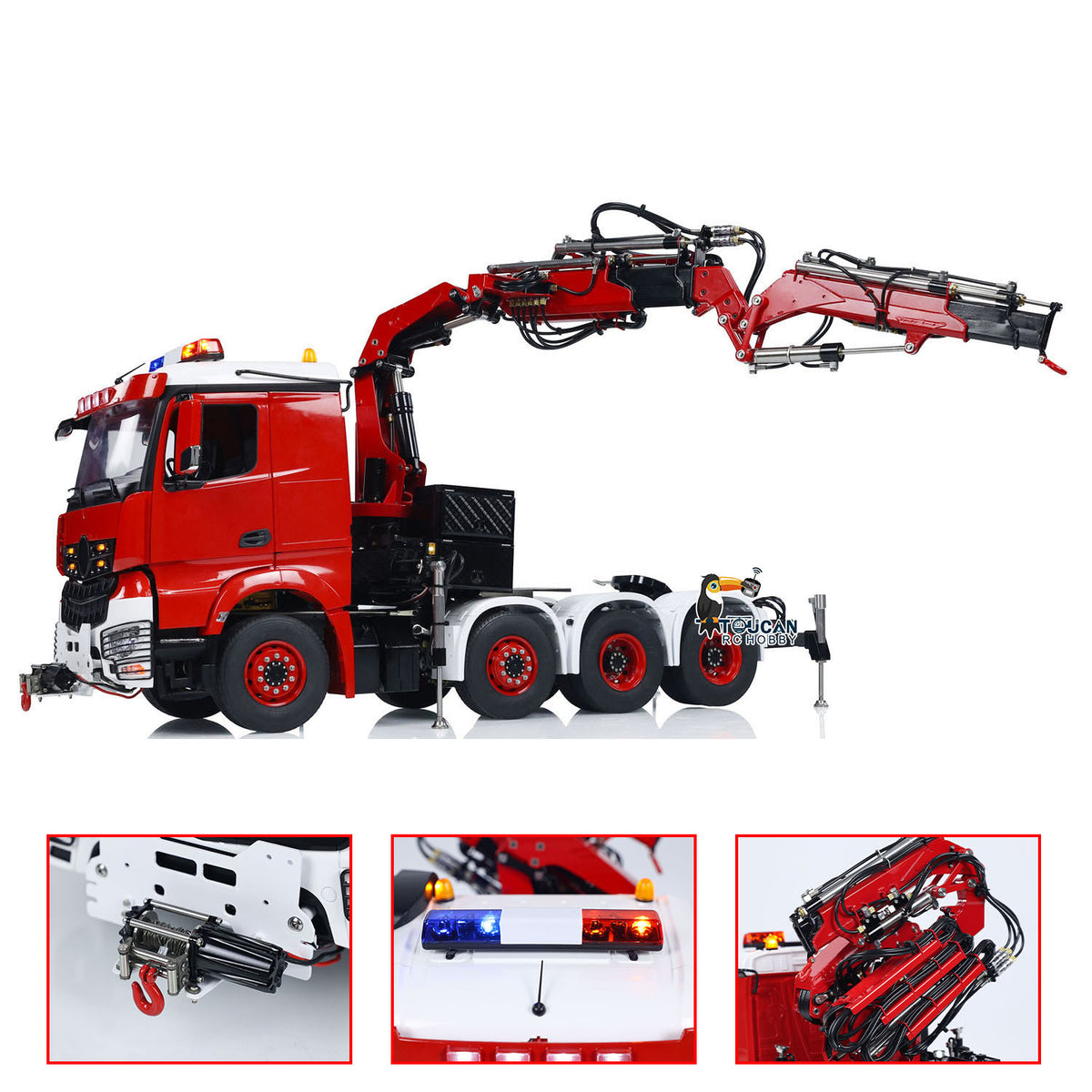 TOUCAN RC HOBBY LESU 8x8 1/14 RC Hydraulic Crane Tractor Truck Fly Jib Remote Control Cars Model