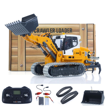 TOUCAN RC HOBBY Yi Gong 1:50 RC Electric Lifting Loader LR636 RTR Remote Controlled 2.4G Construction Vehicle Metal Bucket Tracks Ripper Light Sound Battery USB