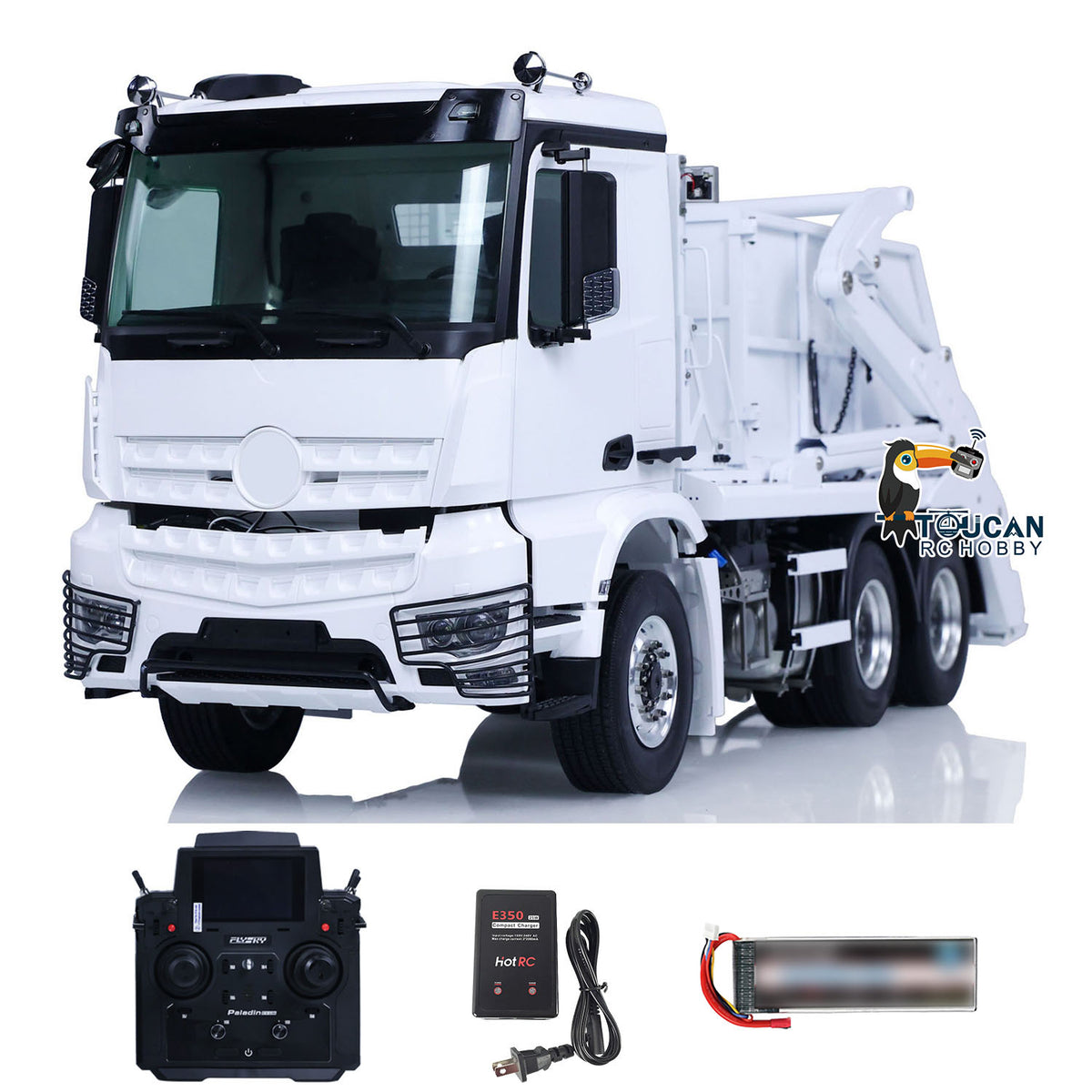 TOUCAN RC HOBBY JXModel VL18U K3363 Cabin 1/14 Metal RC Hydraulic Skip Loader RTR 6x4 Axles Differential Lock 4-Way Valve 2-Speed Gearbox Light Sound for Collectors