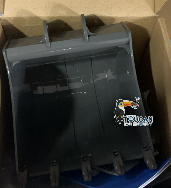 TOUCAN RC HOBBY Free Shipping CN Stock Second-hand Painted RAL7039 Metal Bucket Gray for 1/14 LESU LR945 RC Hydraulic Excavator