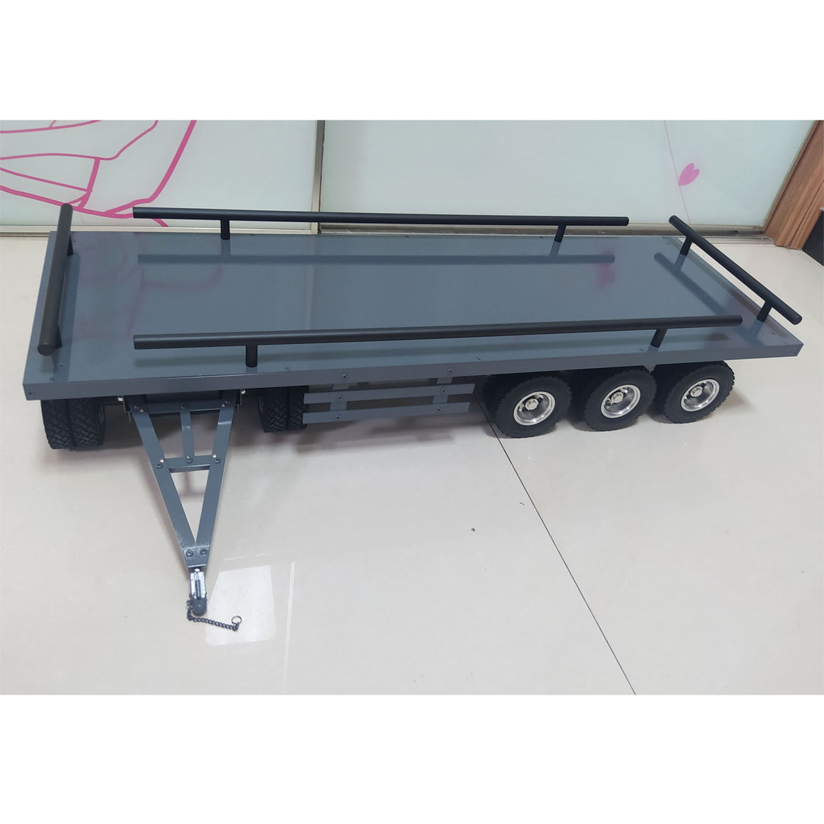 TOUCAN RC HOBBY Metal 5 Axles Trailer for 1/14 RC Hydraulic Dump Radio Controlled Truck Tractor Eletric Car Simulation Hobby Model