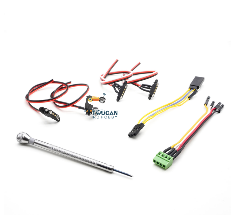 TOUCAN RC HOBBY CUT RC Hobby RC Hobby UV Sticker Brass Oil Tube Metal Front Guard Net Manual Quick Release Coupler 2 In 1 ESC Plastic Spotlight Chassis Electric Contact Point for 1/14 RC Hydraulic Excavator C914