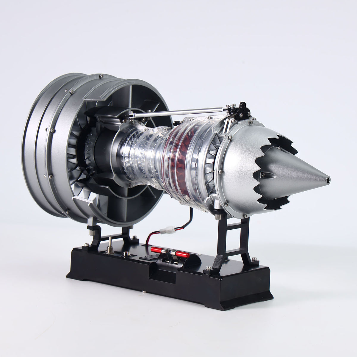 TOUCAN RC HOBBY TXWH DIY Electric Metal Aircraft Turbofan Engine Kits Unassembled Model Mechanical Art Desktop Ornament DM121 Battery