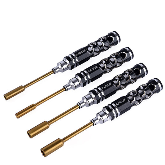 TOUCAN RC HOBBY YZWJ 4pcs Flathead Screwdriver Cross-head Screw Socket Screwdriver Hexagon Nut Driver Tool Kits for RC 1/10 Cars 1/14 Truck