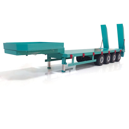 TOUCAN RC HOBBY Metal 4-Axle Trailer for 1/14 RC Tractor Truck Radio Controlled Hydraulic Equipment Dump Car Hobby Model DIY