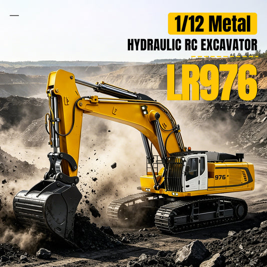 In Stock TOUCAN RC HOBBY LR976 1/12 Metal RTR RC Hydraulic Excavator 6-Way Valve Dual Pump Brushless Motor Quick Coupler PL18EV Lite Controller Smoke Light Sound