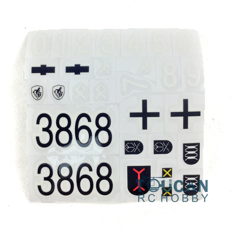TOUCAN RC HOBBY Heng Long Rear Rack Turret machine Gun Shield Plastic Accessories Pack Chassis Spare Part Decal For HL 1/16 3868 RC Tank Vehicle Model