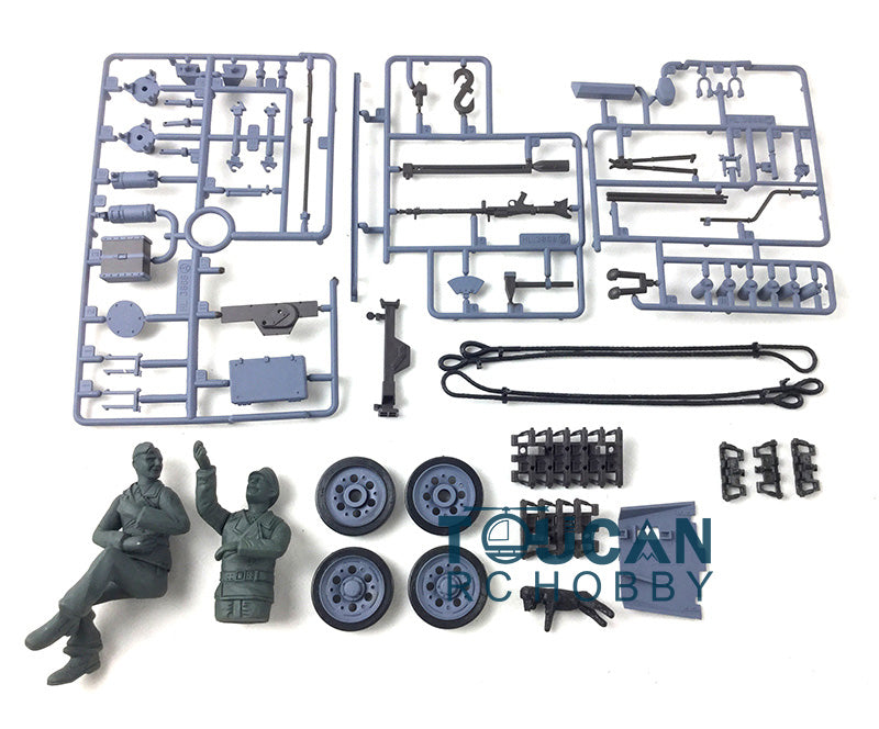 TOUCAN RC HOBBY Heng Long Rear Rack Turret machine Gun Shield Plastic Accessories Pack Chassis Spare Part Decal For HL 1/16 3868 RC Tank Vehicle Model