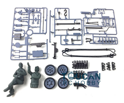 TOUCAN RC HOBBY Heng Long Rear Rack Turret machine Gun Shield Plastic Accessories Pack Chassis Spare Part Decal For HL 1/16 3868 RC Tank Vehicle Model