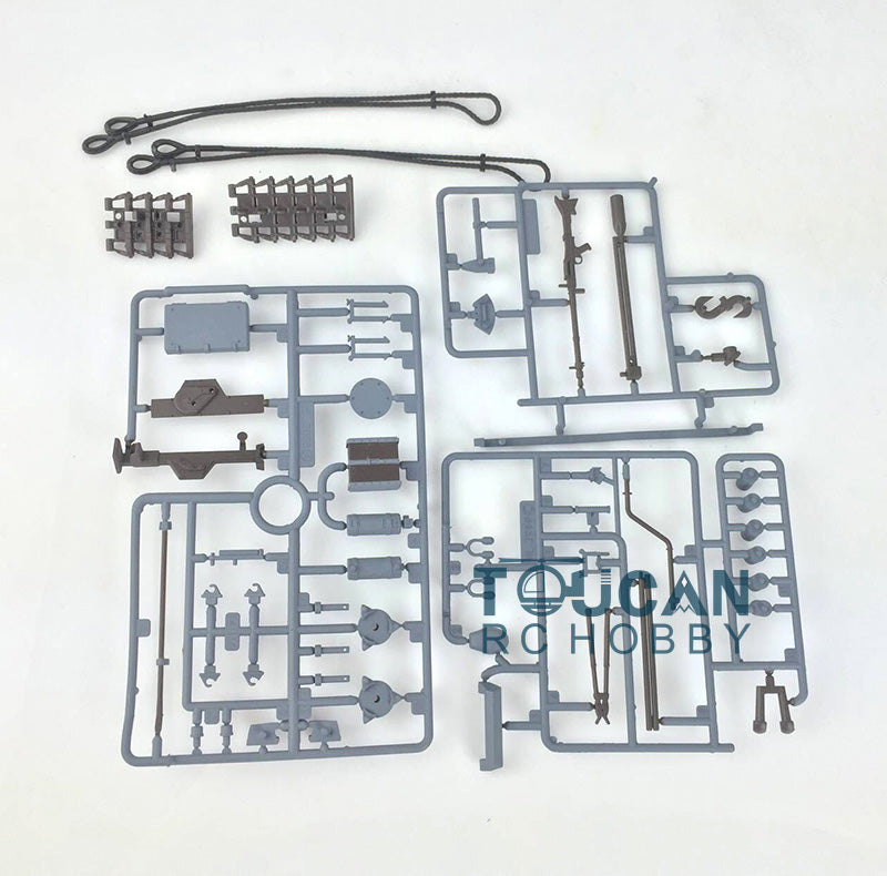 TOUCAN RC HOBBY Heng Long Rear Rack Turret machine Gun Shield Plastic Accessories Pack Chassis Spare Part Decal For HL 1/16 3868 RC Tank Vehicle Model