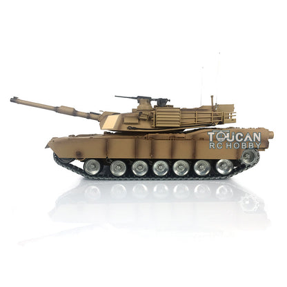 TOUCAN RC HOBBY Heng Long 1/16 TK7.0 USA Abrams M1A2 RTR RC Tank 3918 with 360 Degrees Turret Barrel Recoil BB IR Metal Double Rubber Pads Tracks Sprockets Idlers Road Wheels
