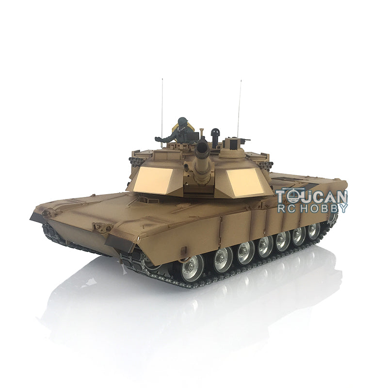 TOUCAN RC HOBBY Heng Long 1/16 TK7.0 USA Abrams M1A2 RTR RC Tank 3918 with 360 Degrees Turret Barrel Recoil BB IR Metal Double Rubber Pads Tracks Sprockets Idlers Road Wheels