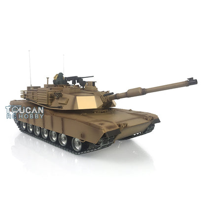 TOUCAN RC HOBBY Heng Long 1/16 TK7.0 USA Abrams M1A2 RTR RC Tank 3918 with 360 Degrees Turret Barrel Recoil BB IR Metal Double Rubber Pads Tracks Sprockets Idlers Road Wheels