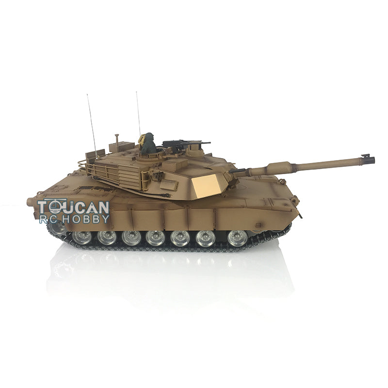 TOUCAN RC HOBBY Heng Long 1/16 TK7.0 USA Abrams M1A2 RTR RC Tank 3918 with 360 Degrees Turret Barrel Recoil BB IR Metal Double Rubber Pads Tracks Sprockets Idlers Road Wheels