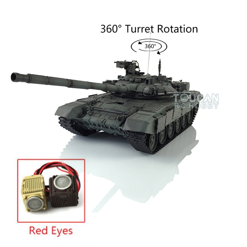 TOUCAN RC HOBBY Heng Long 1/16 TK7.0 Profession Russian T90 3938 RTR RC Tank 360 Degrees Turret Red Eyes Smoke BB IR Metal Track Sprockets Idlers Road Wheels