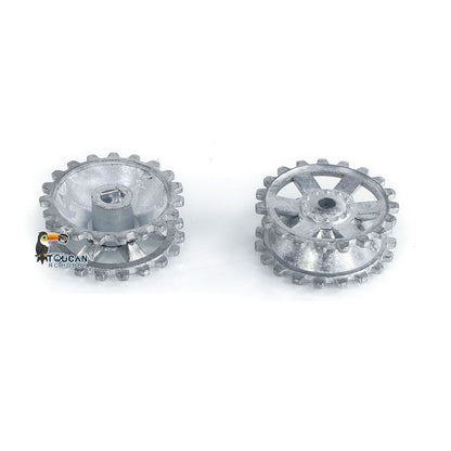 TOUCAN RC HOBBY 1Pair Metal Sprockets Driving Wheel Idler Wheel for Heng Long 1/16 RC Battle Tank 3858 3859 German Panzer IV F F2 Military Armored Car