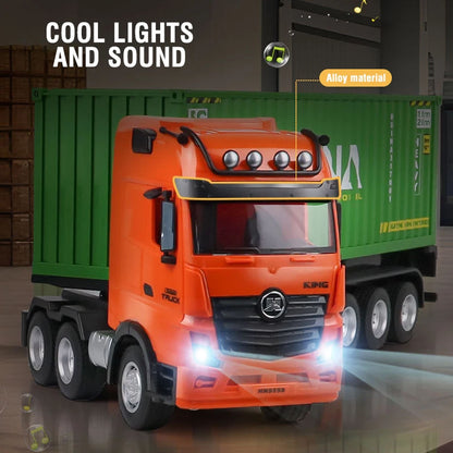 TOUCAN RC HOBBY Huina 1317 1/18 RC Tractor Car Container Trailer Truck 9CH Remote Control Cars Assembled and Painted 58*11*19cm