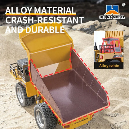 TOUCAN RC HOBBY HUINA 1/18 1533 1:18 RC Dump Truck Remote Control Tipper Car 2.4G Vehicles Assembled and Painted 28.5*15.5*16cm