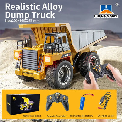TOUCAN RC HOBBY HUINA 1/18 1533 1:18 RC Dump Truck Remote Control Tipper Car 2.4G Vehicles Assembled and Painted 28.5*15.5*16cm