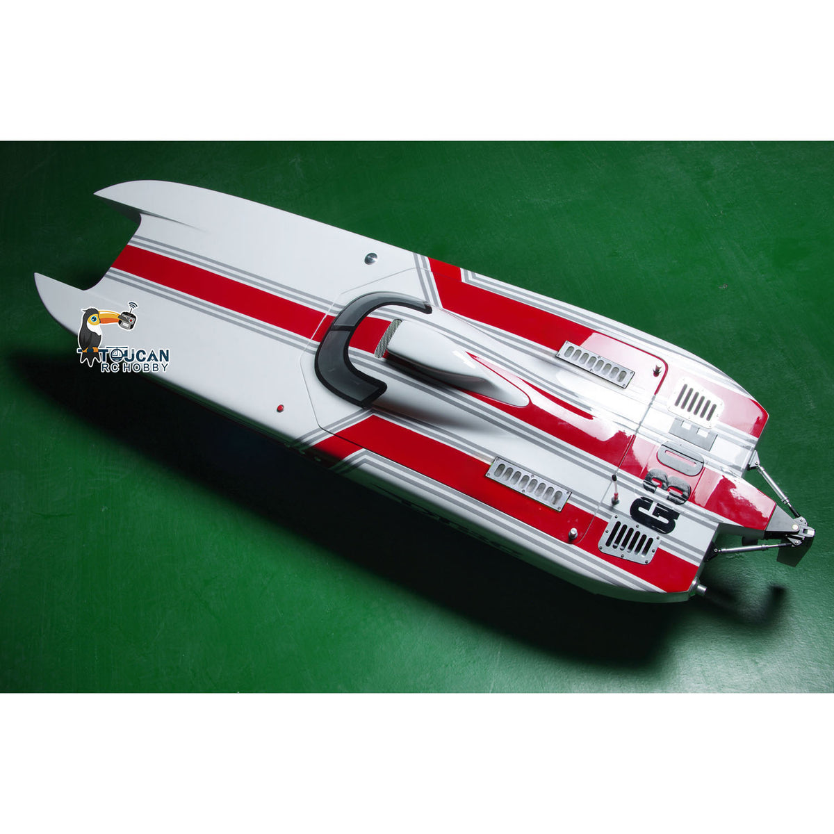TOUCAN RC HOBBY DT G30E 30CC Para-Aramidfaser Benzin-Rennboot ARTR RC-Modell DIY mit Motorwellenhalterung und Wasserkühlung 1300*360*220mm 65-70km/h Ohne Fernsteuerung