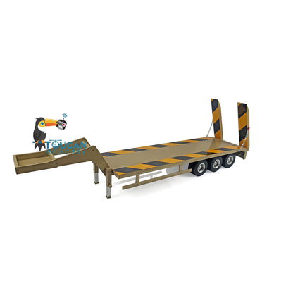 TOUCAN RC HOBBY Metal Heavy 3Axle Trailer Assembled Aluminum Alloy Support Legs Rear Light for 1/12 TAMIYE RC Tractor Truck DIY Construction Vehicle
