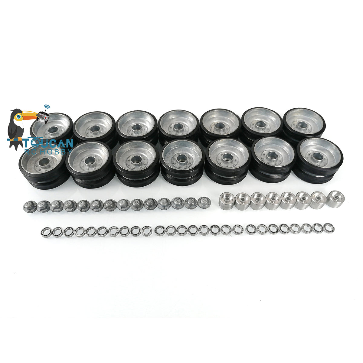 TOUCAN RC HOBBY Metal Idler Road Wheels Return Rollers Driving Wheel Antenna for Heng Long 1/16 RC Tank Parts Leopard 2 A6 3889 Military Armored Cars Vehicles