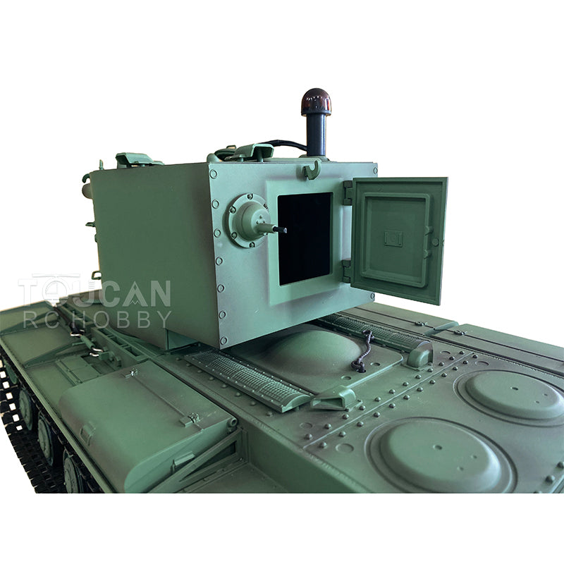 TOUCAN RC HOBBY Heng Long 1/16 7.0 Plastic Soviet Union KV-2 3849 RTR RC Tank with 360 Degrees Turret Barrel Recoil BB Infrared Combat Smoke