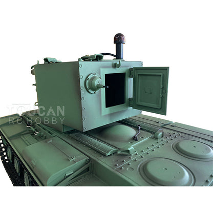 TOUCAN RC HOBBY Heng Long 1/16 7.0 Plastic Soviet Union KV-2 3849 RTR RC Tank with 360 Degrees Turret Barrel Recoil BB Infrared Combat Smoke