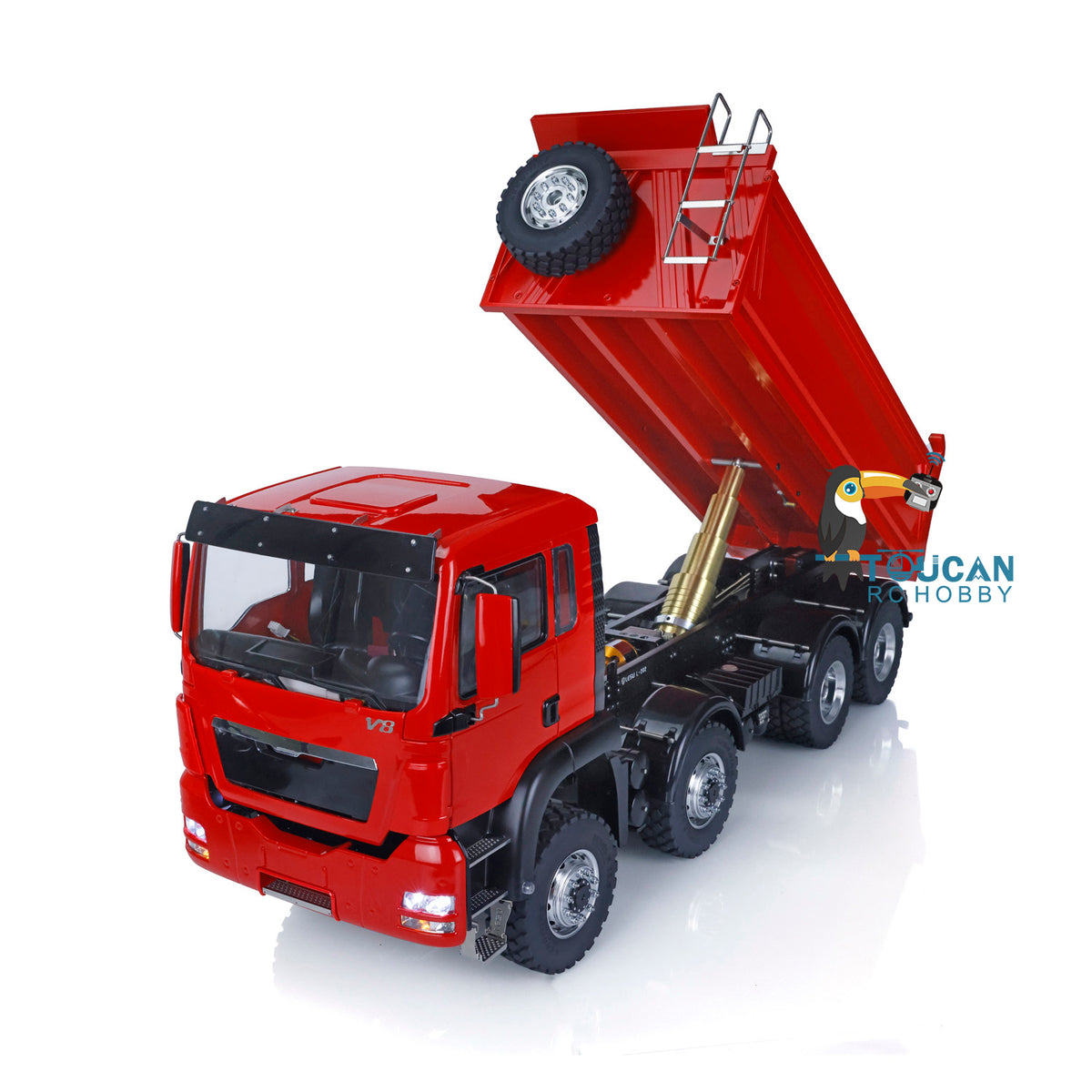TOUCAN RC HOBBY LESU 1/14 8x8 Metal Hydraulic RC Dump Truck 20130011 RTR Tipper Model FlySky I6S Radio Controller 2 Speed Transmission Brushless Motor Sound System