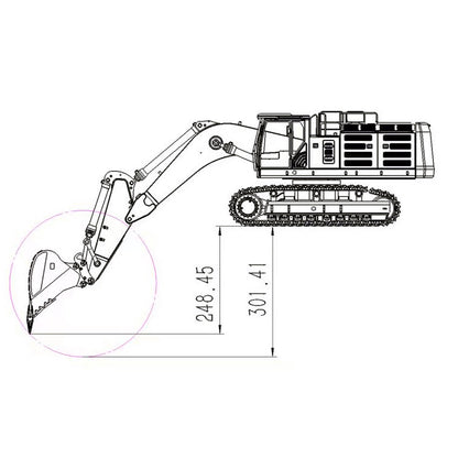 TOUCAN RC HOBBY BMG C374 1/14 Metal RC RTR Hydraulic Excavator Brushless Motor Quick Coupler Light Sound FlySky I6S Controller for Construction Model Collectors