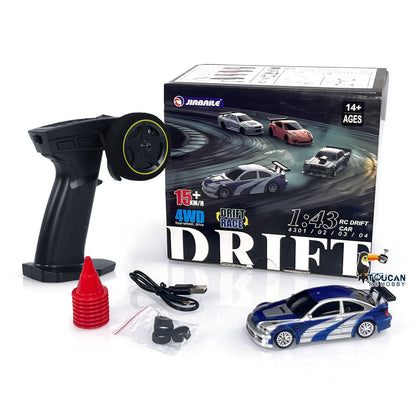 TOUCAN RC HOBBY JiaBaiLe US Stock RC 1/43 Scale Ready to Go Race Car Remote Control Drift Car 4WD Mini Lights