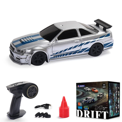 TOUCAN RC HOBBY JiaBaiLe 1/43 RC Racing Car R34 Radio Controlled High Speed Drift Vehicle 4WD RTR Mini Car 2.4G Radio Battery for Children
