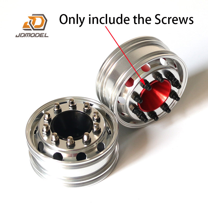 TOUCAN RC HOBBY Metal Painted Wheel Hubs Rims Screws for 1/14 JDModel RC Truck Remote Control Tractor Trailer Cars Hobby Model Toys