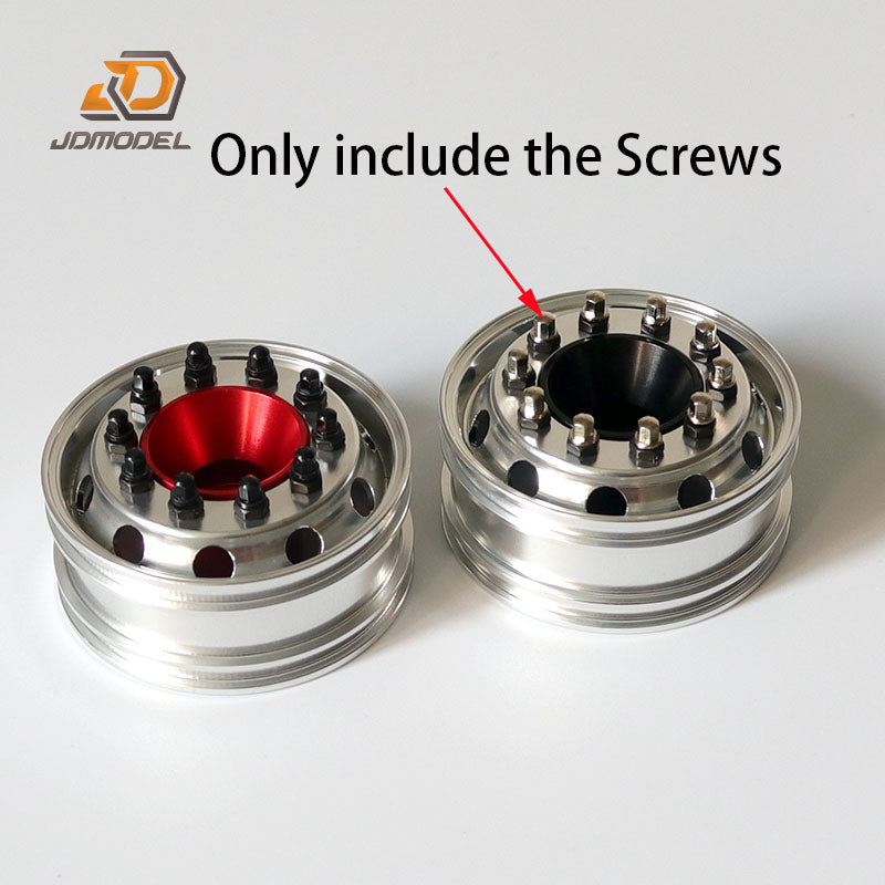 TOUCAN RC HOBBY Metal Painted Wheel Hubs Rims Screws for 1/14 JDModel RC Truck Remote Control Tractor Trailer Cars Hobby Model Toys