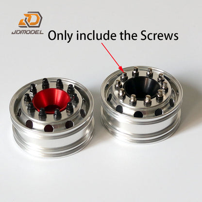 TOUCAN RC HOBBY Metal Painted Wheel Hubs Rims Screws for 1/14 JDModel RC Truck Remote Control Tractor Trailer Cars Hobby Model Toys