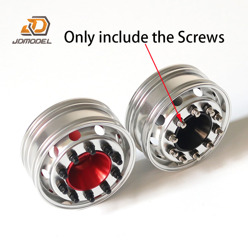 TOUCAN RC HOBBY Metal Painted Wheel Hubs Rims Screws for 1/14 JDModel RC Truck Remote Control Tractor Trailer Cars Hobby Model Toys