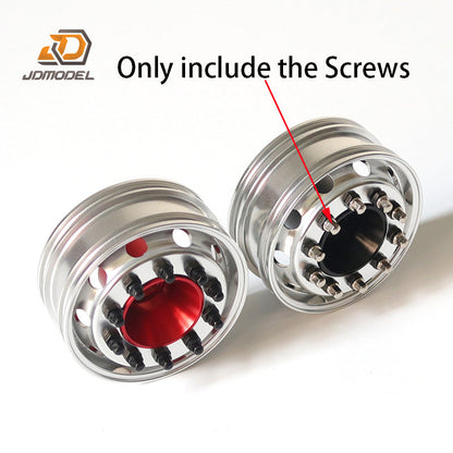 TOUCAN RC HOBBY Metal Painted Wheel Hubs Rims Screws for 1/14 JDModel RC Truck Remote Control Tractor Trailer Cars Hobby Model Toys