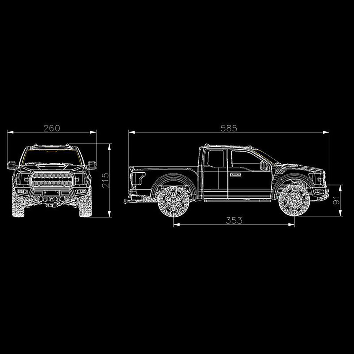 TOUCAN RC HOBBY JDModel F150 1/10 Metal RC Crawler Off Road Car Optional Plastic Light System Spare Part for Scale Model Hobbyists