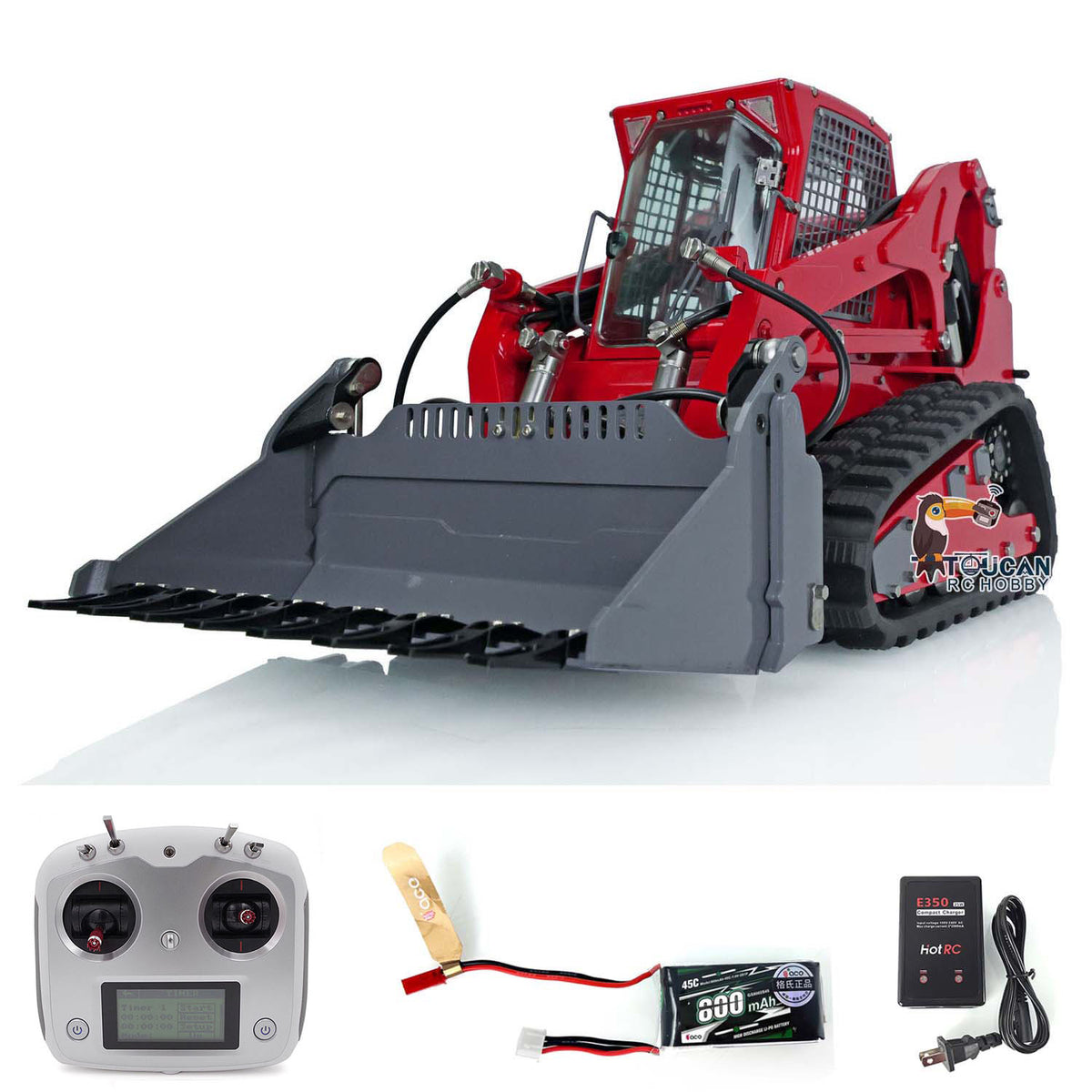 Lesu 1/14 Metal RC Hydraulic Tracked Skid-Steer Loader Aoue LT5 Hydraulic Construction Vehicles