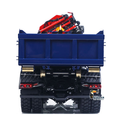 Lesu Z0017 1/14 Metal RC Hydraulic Roll On Off Crane Dump Truck 8X8 Lorry Tipper Vehicle