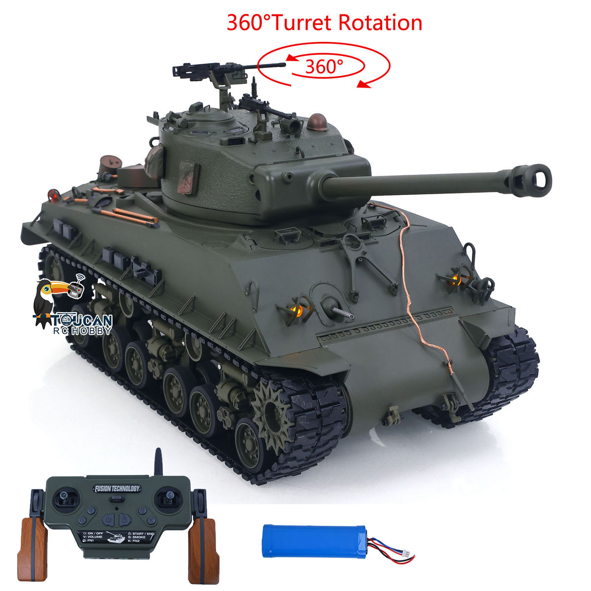 Large Hatch 1/16 Remote Control Tank Sherman M4A3 Armored Fighting Vehicle