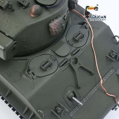 1/16 Remote Control Tank Sherman M4A3 Armored Fighting Vehicle Infrared System Barrel Elevation Smoke Unit Metal Chassis Gearbox 360 Degrees Turret