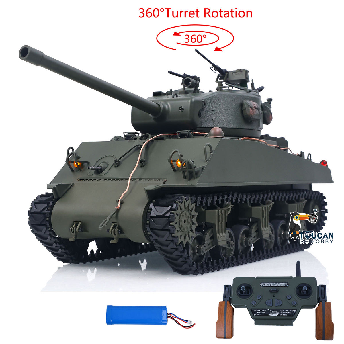 Large Hatch 1/16 Remote Control Tank Sherman M4A3 Armored Fighting Vehicle