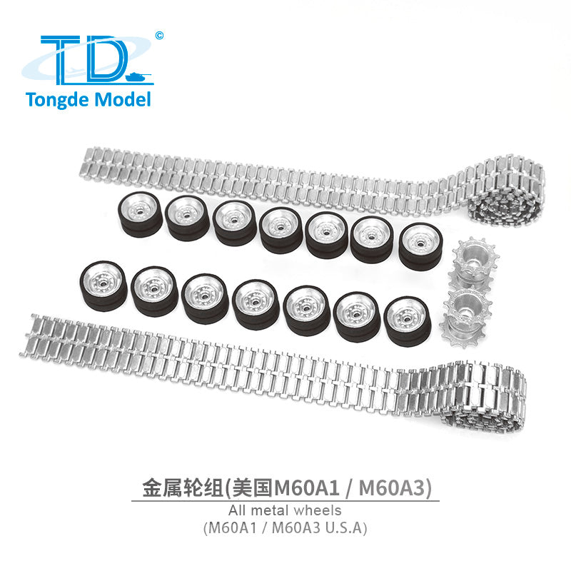 TOUCAN RC HOBBY Metal Suspension Arms Rock Arm Sprockets Driving Wheel Idler Tracks Set for 1/16 Tongde RC Battle Tank M60A1 M60A3 Model DIY Parts