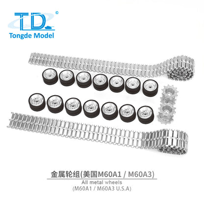 TOUCAN RC HOBBY Metal Suspension Arms Rock Arm Sprockets Driving Wheel Idler Tracks Set for 1/16 Tongde RC Battle Tank M60A1 M60A3 Model DIY Parts