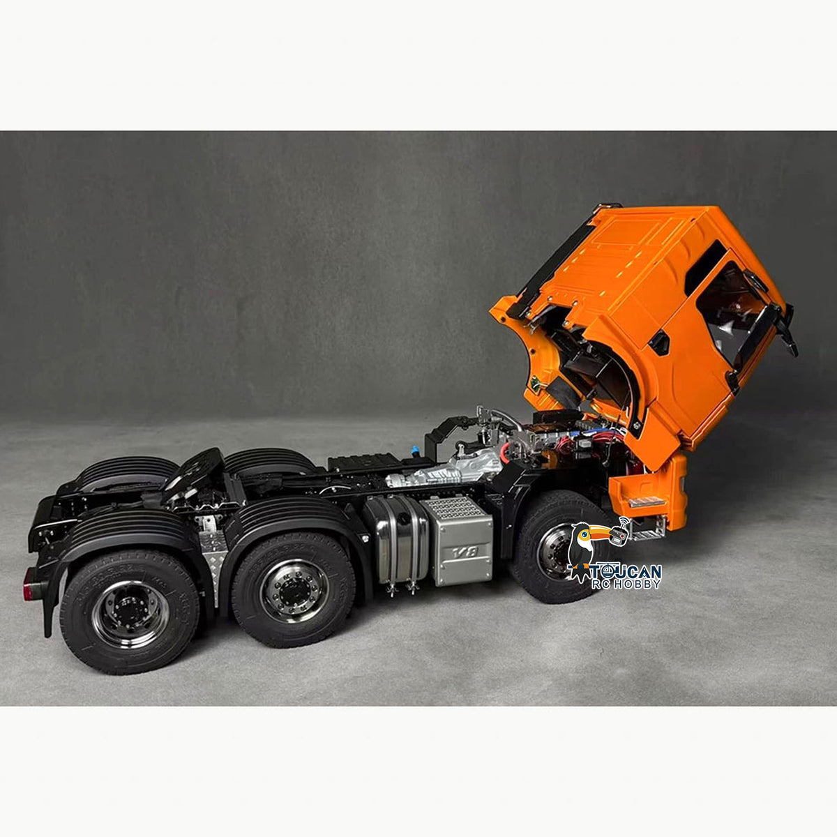 TOUCAN RC HOBBY LXY 1/14 Metal 6X6 Remote Control Tractor Truck RC Lorry Car 3Speed Gearbox Wheelhub Reduction Axle Light Sound System ST8 Radio