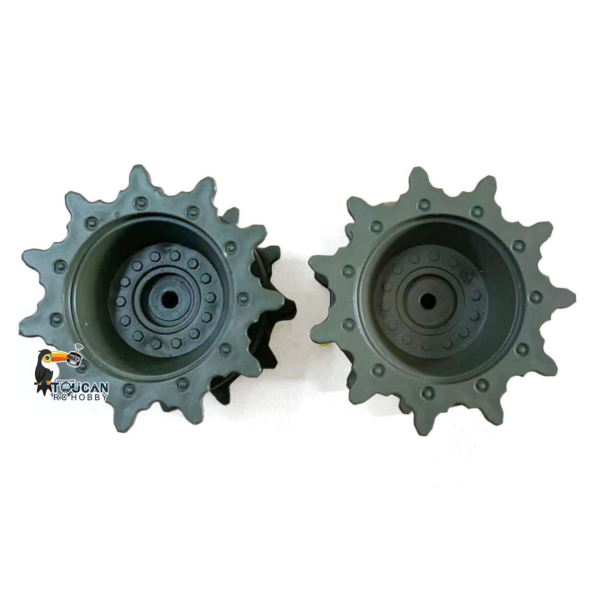 TOUCAN RC HOBBY Heng Long 1/16 RC Tank Parts Plastic Chassis Idler Sproket Wheels for 3918 USA M1A2 Abrams Remote Control Tank Camo Green