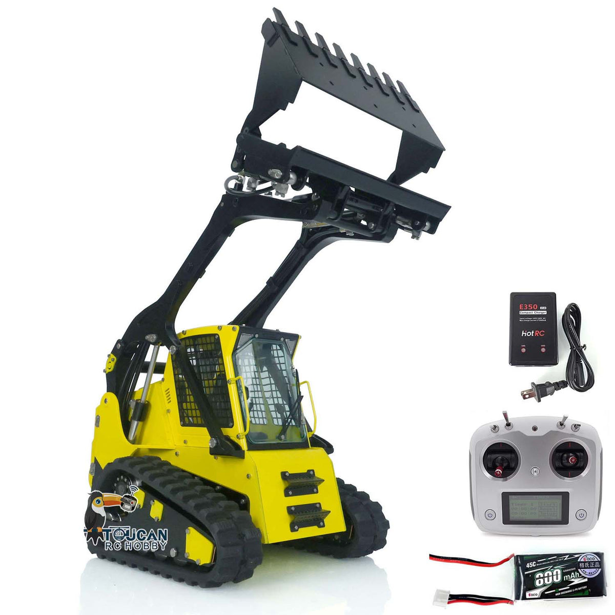Lesu 1/14 Metal RC Hydraulic Tracked Skid-Steer Loader Aoue LT5 Hydraulic Construction Vehicles